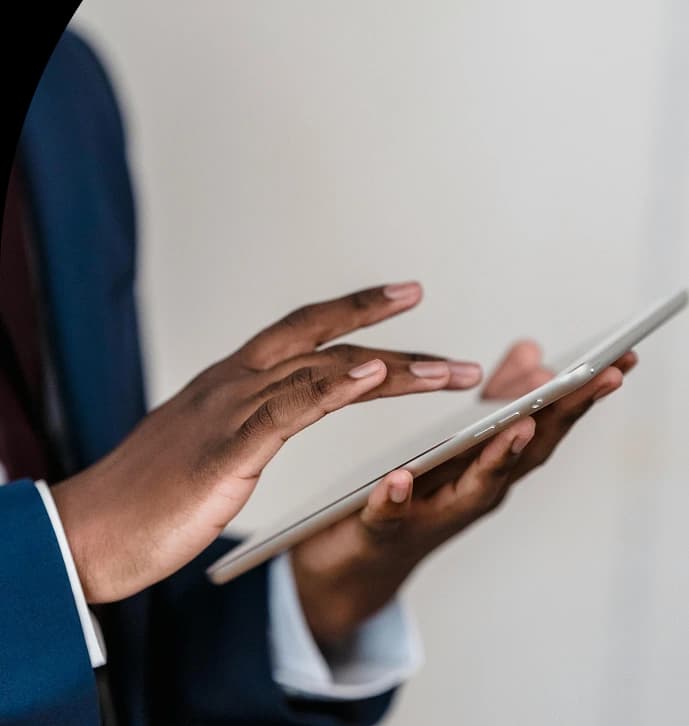 Person using a tablet